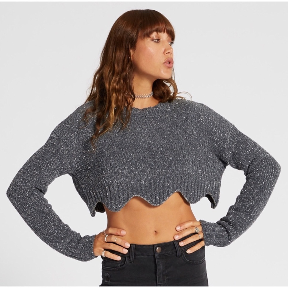 Adam Levine Women's Cropped Metallic Sweater ♥️